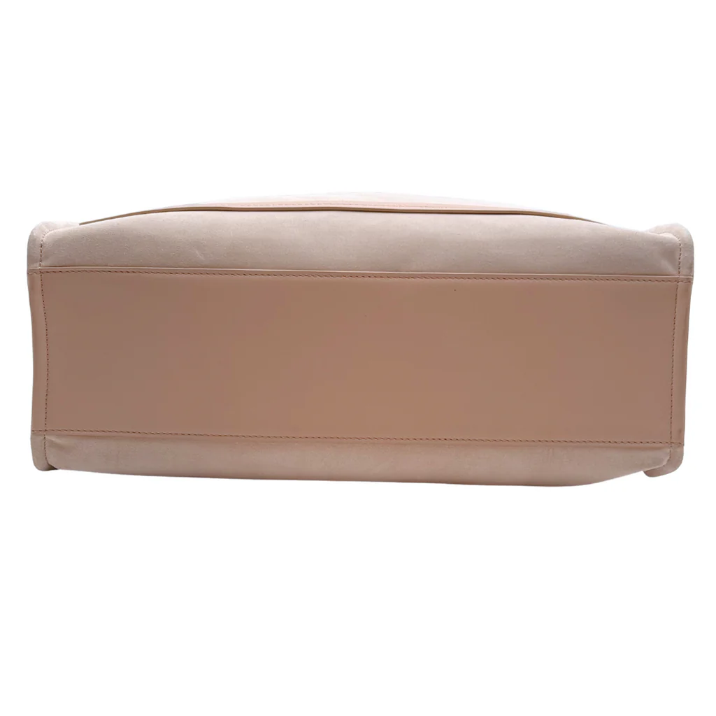 Balmain Pink Suede & Leather Logo Tote - Image 4