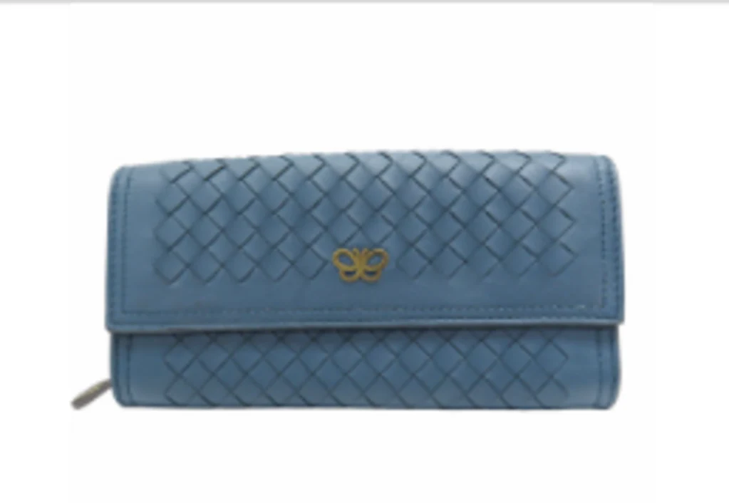 Blue Intrecciato Wallet