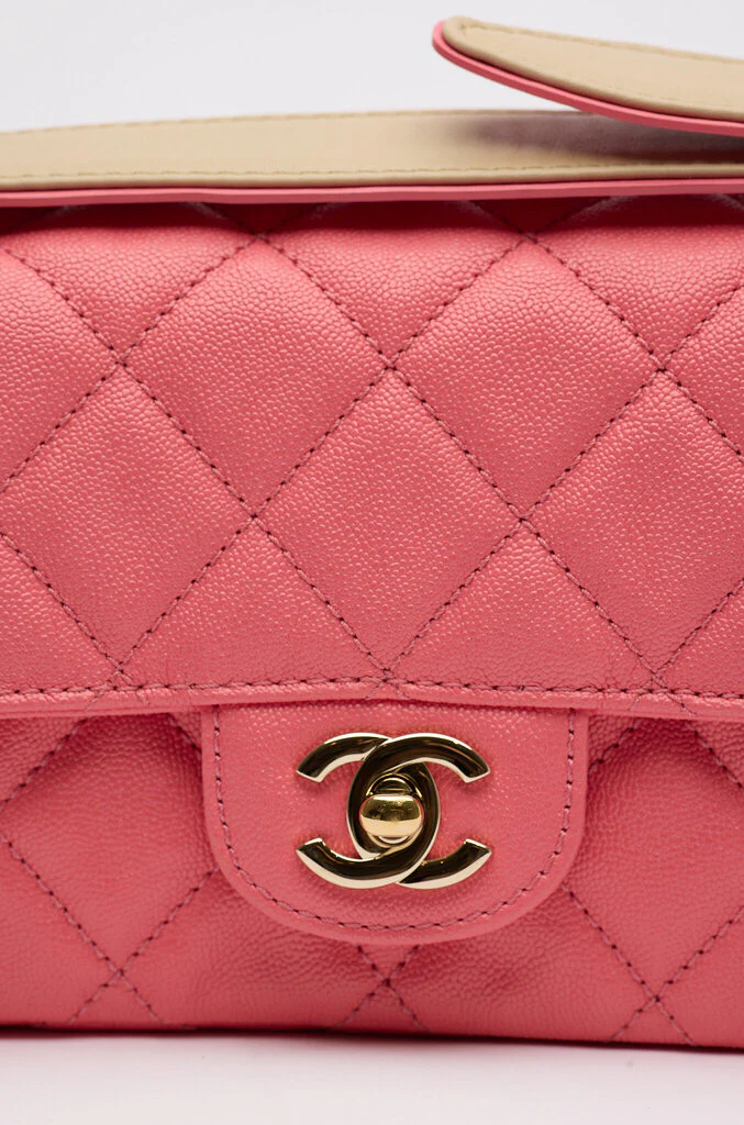 Chanel Caviar Pink Mini Rectangle Flap - Image 5