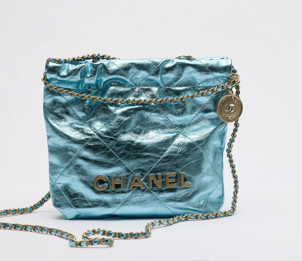 Chanel Metallic Blue Mini 22 - Image 2