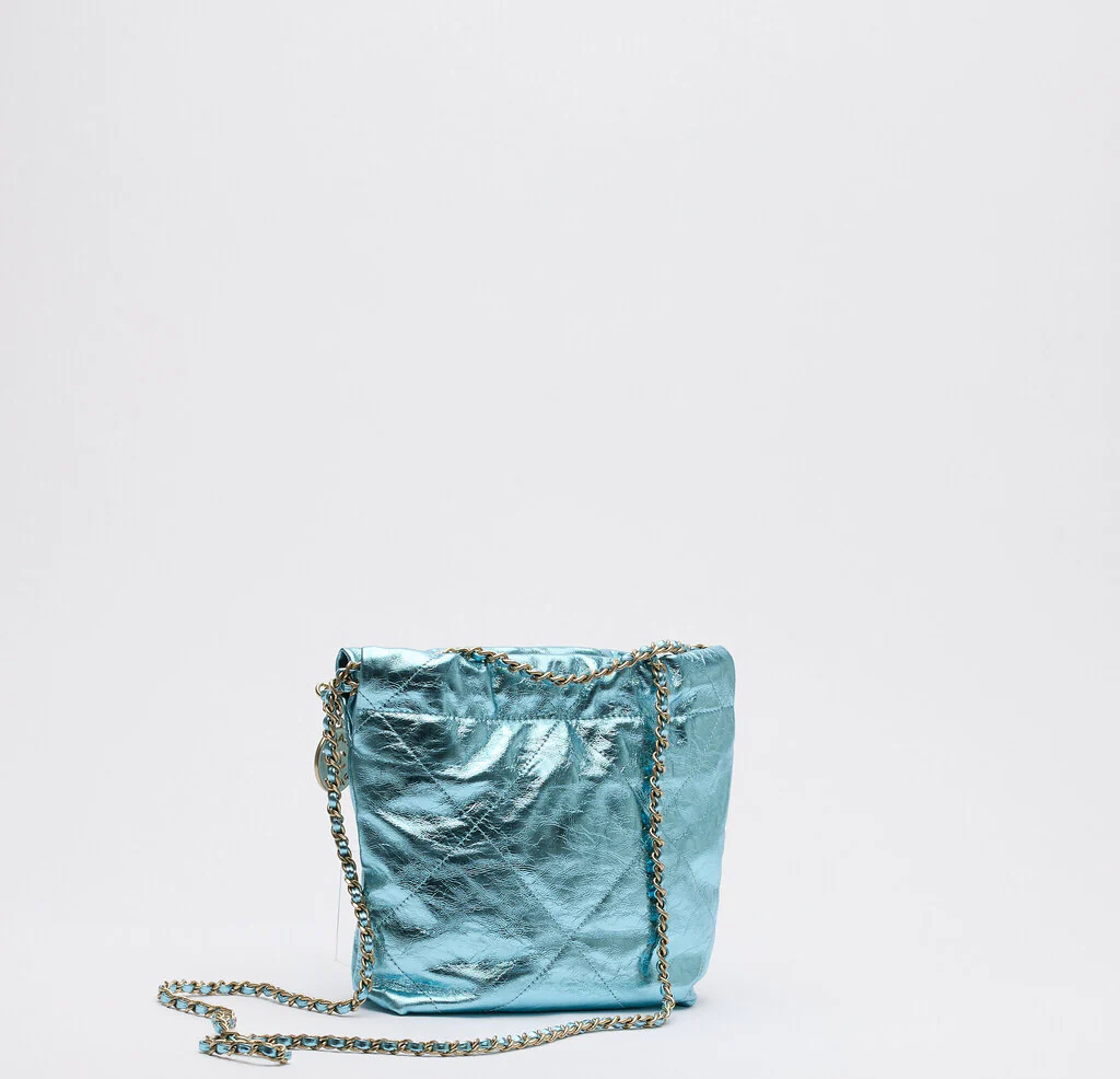 Chanel Metallic Blue Mini 22 - Image 3