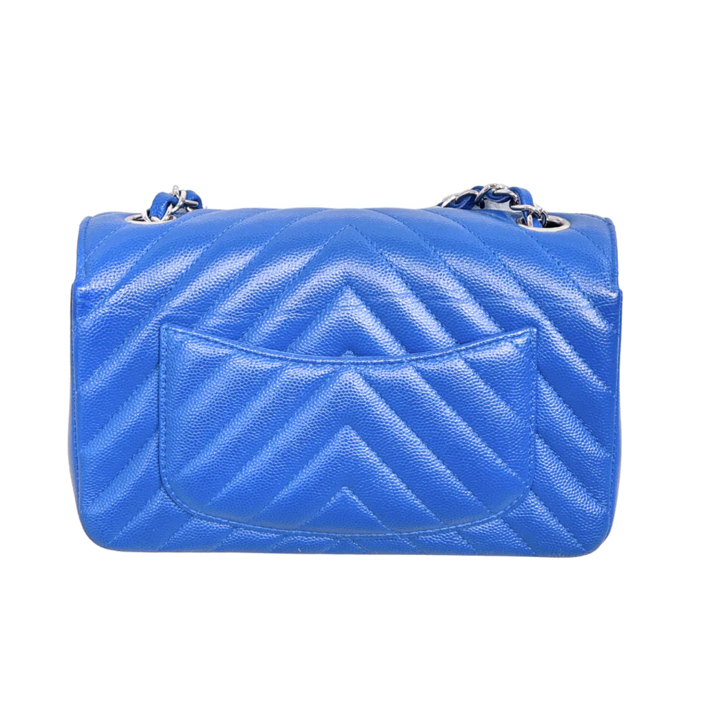 Chanel Royal Blue Chevron Caviar Mini - Image 2