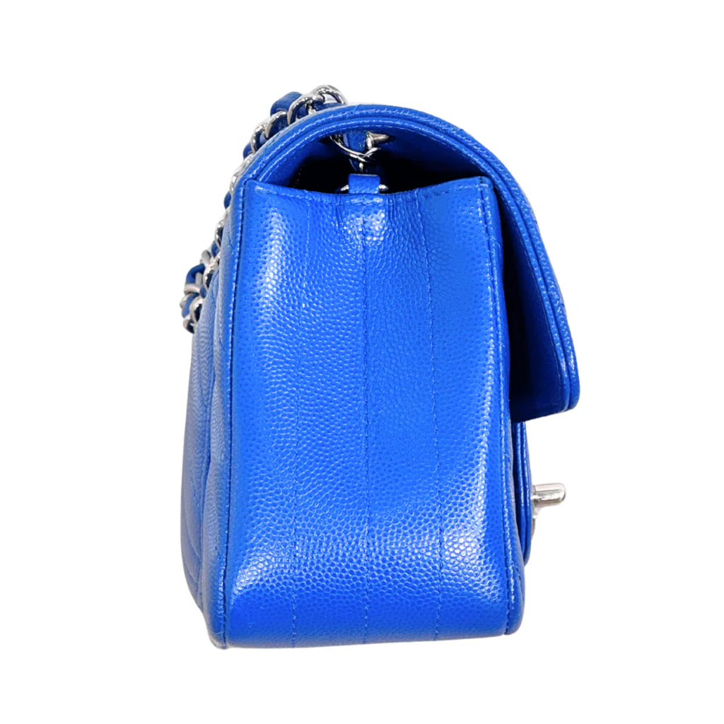 Chanel Royal Blue Chevron Caviar Mini - Image 3