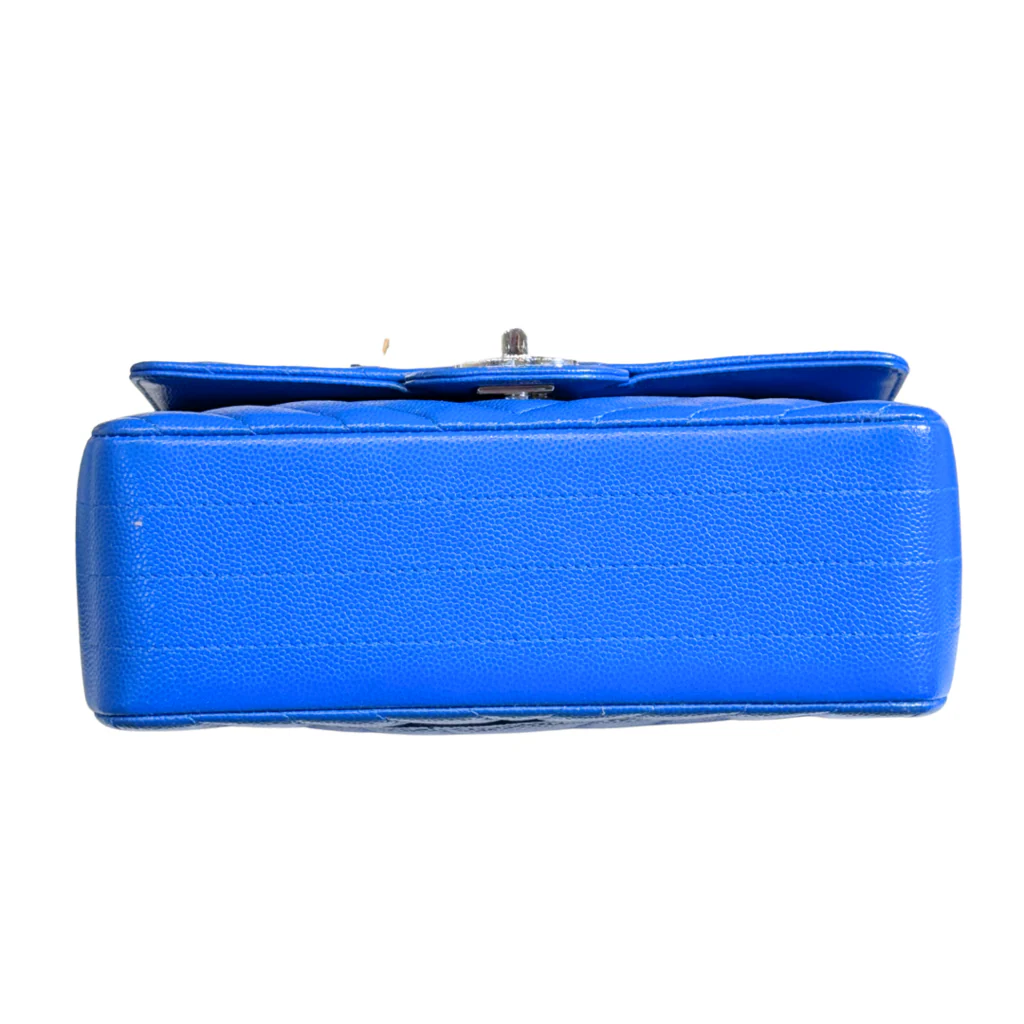 Chanel Royal Blue Chevron Caviar Mini - Image 4