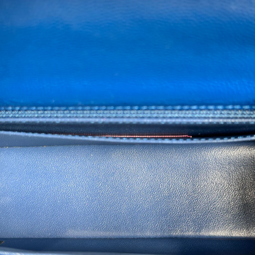 Chanel Royal Blue Chevron Caviar Mini - Image 5