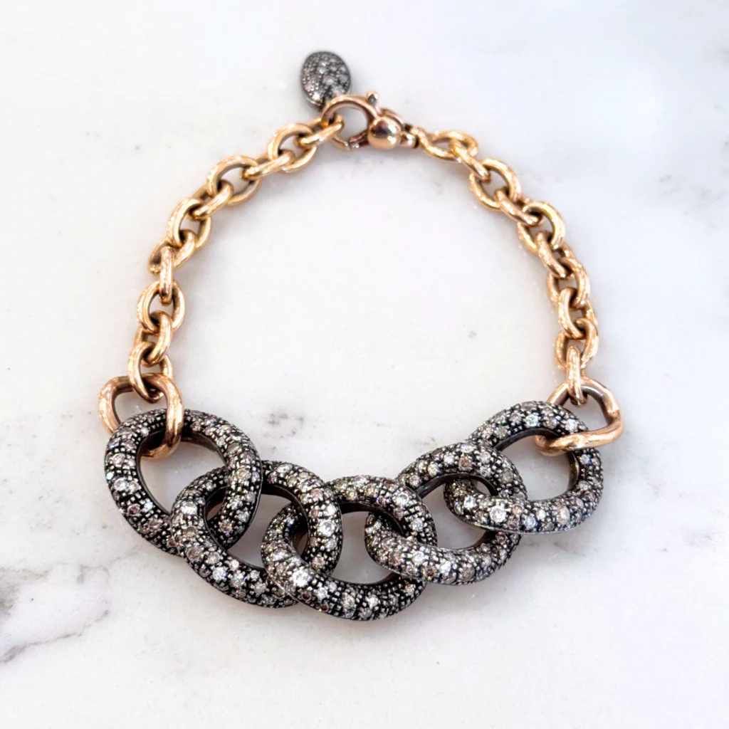 Florentine Designer Black Diamond Bracelet - Image 3
