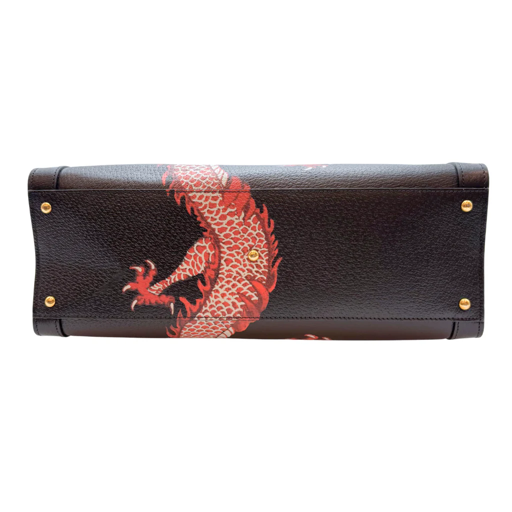 Gucci Black Dragon Painted Diana Bag - Image 4