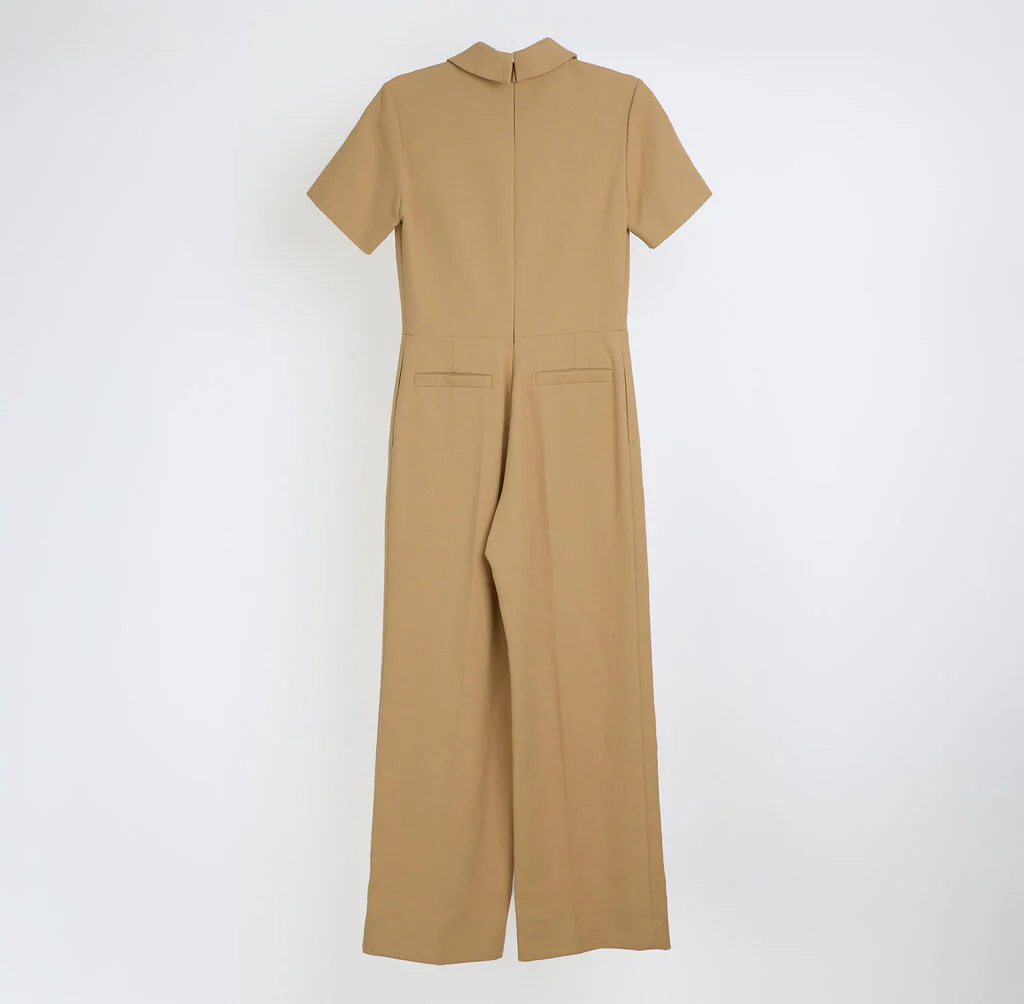 Gucci Cotton Gold Button Short Sleeve Jumpsuit - Image 3