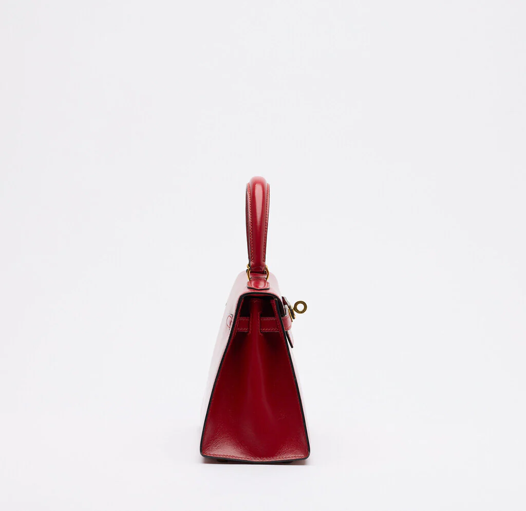 Hermès Kelly Red Box Calf Mini Gold HW (1989) - Image 4