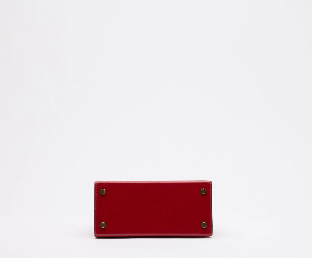 Hermès Kelly Red Box Calf Mini Gold HW (1989) - Image 5