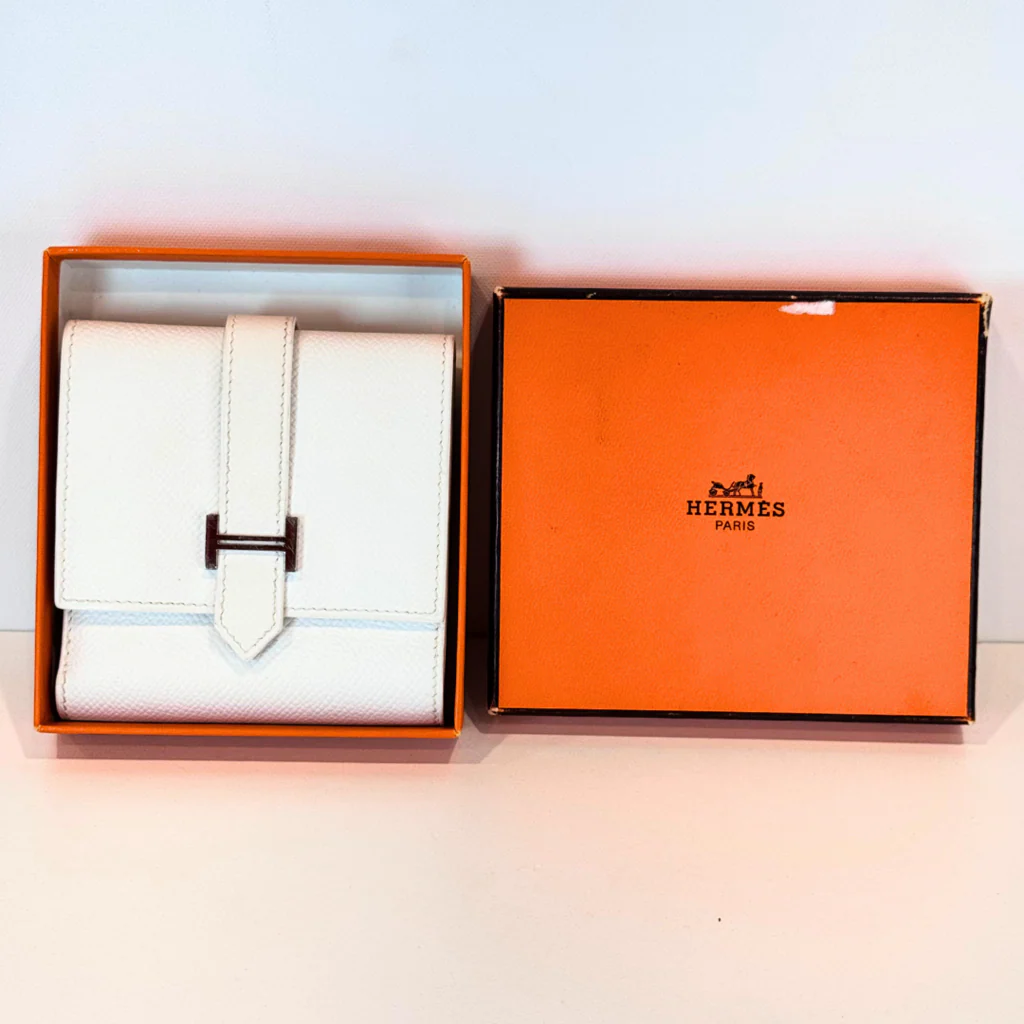 Hermès White Bearn Recto Verso Wallet - Image 3
