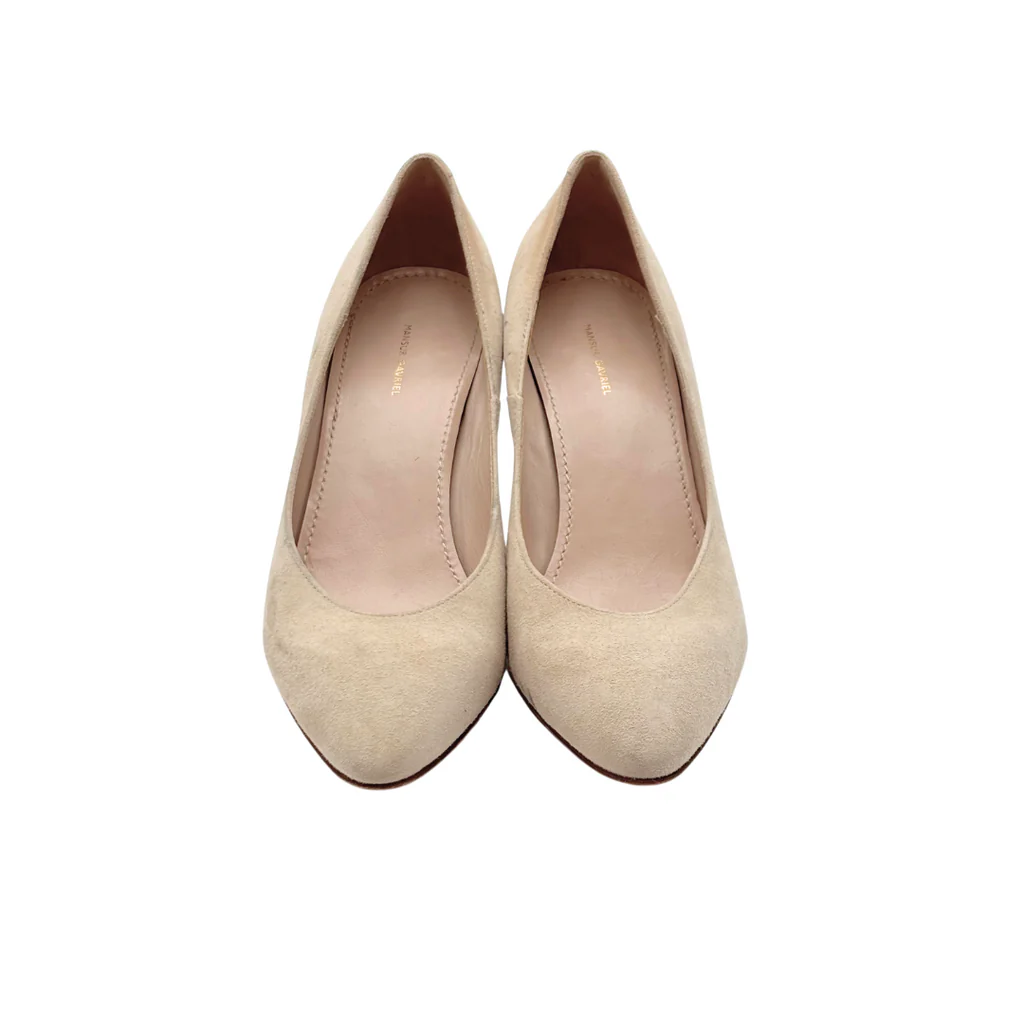 Mansur Gavriel Beige Suede Pumps, 37.5 - Image 3