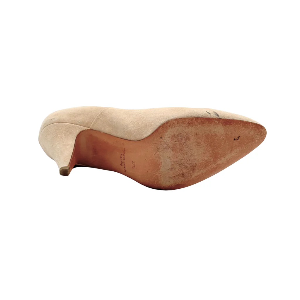 Mansur Gavriel Beige Suede Pumps, 37.5 - Image 5
