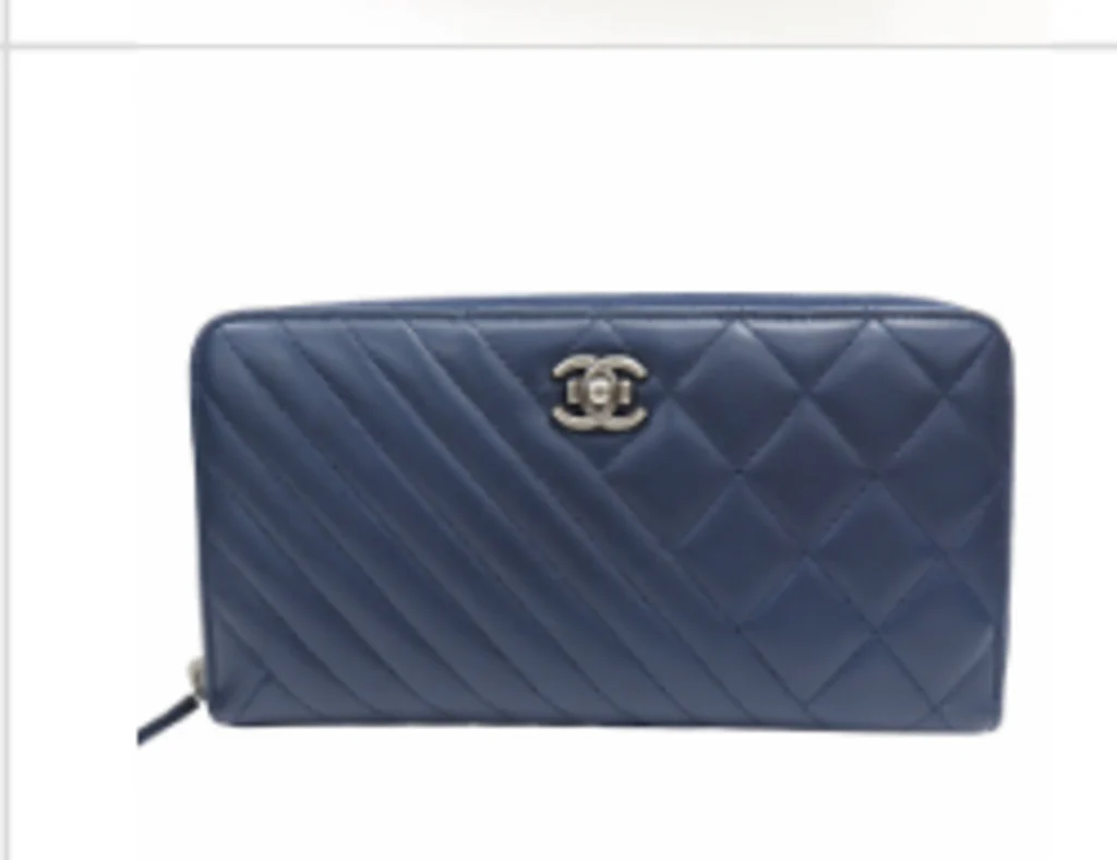 Navy Quilted Wallet