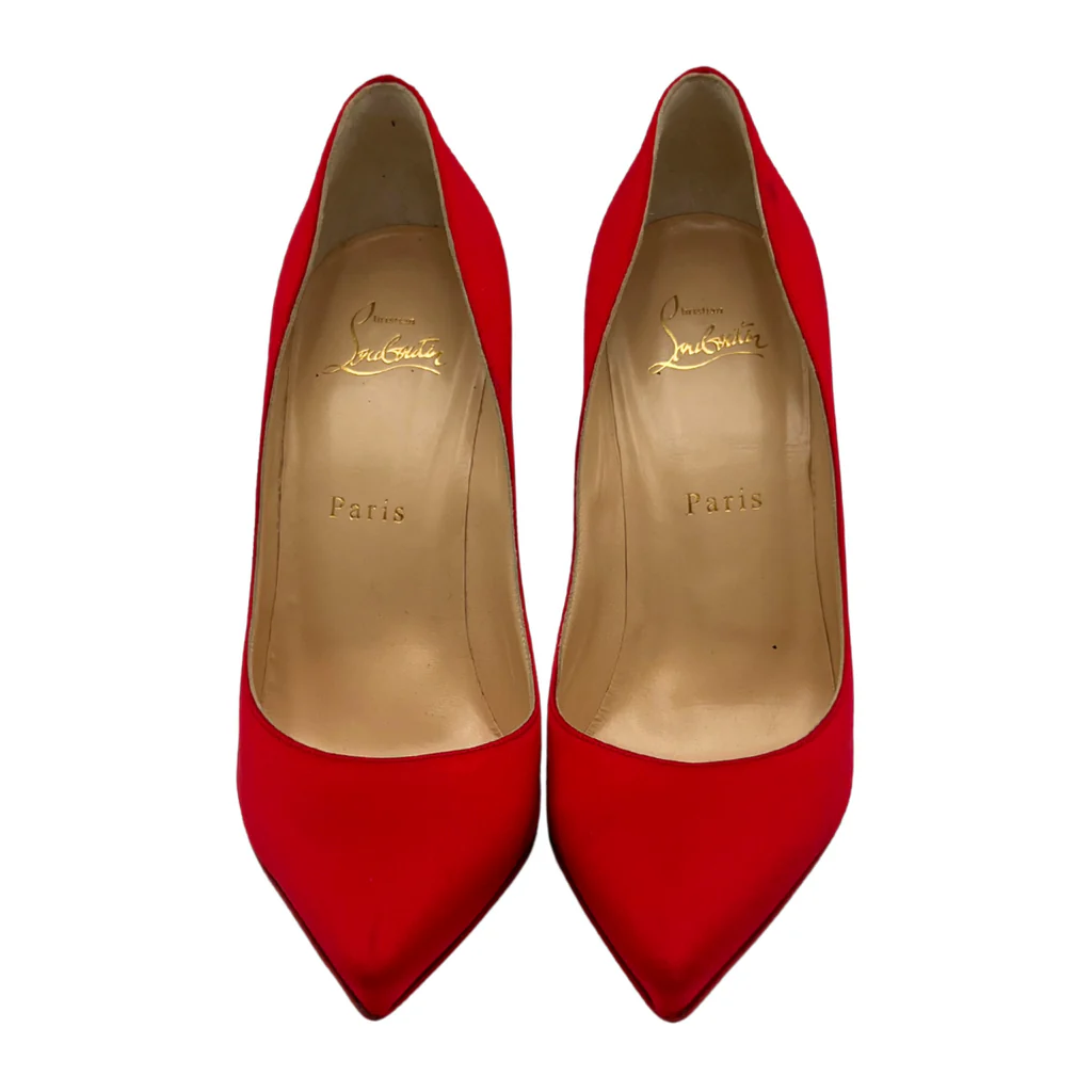 Red Satin Pumps - Image 3