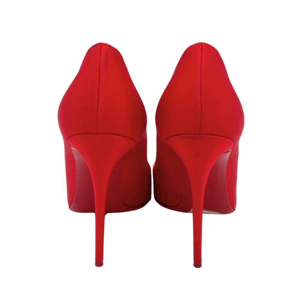 Red Satin Pumps - Image 4